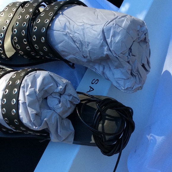 Solsana Union SS gladiator lace up sandals Black 6 - Picture 6 of 6